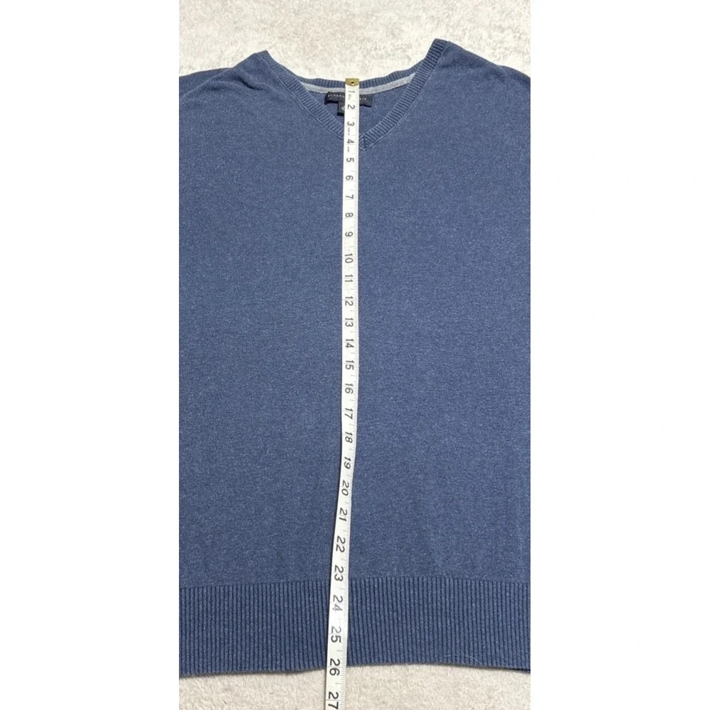 Banana Republic Silk Linen Blend V‑Neck Sweater Men's XL Blue Pullover
